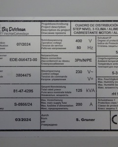 Control cabinet Ovoproductos Level 1